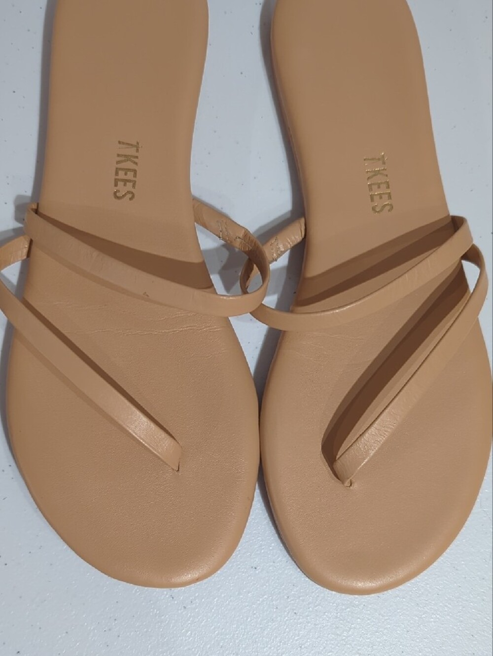 TKEES Sarit Leather Slide Sandals - Nude - size 7 - Picture 7 of 9